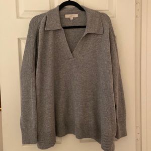 Loft gray collard oversized sweater